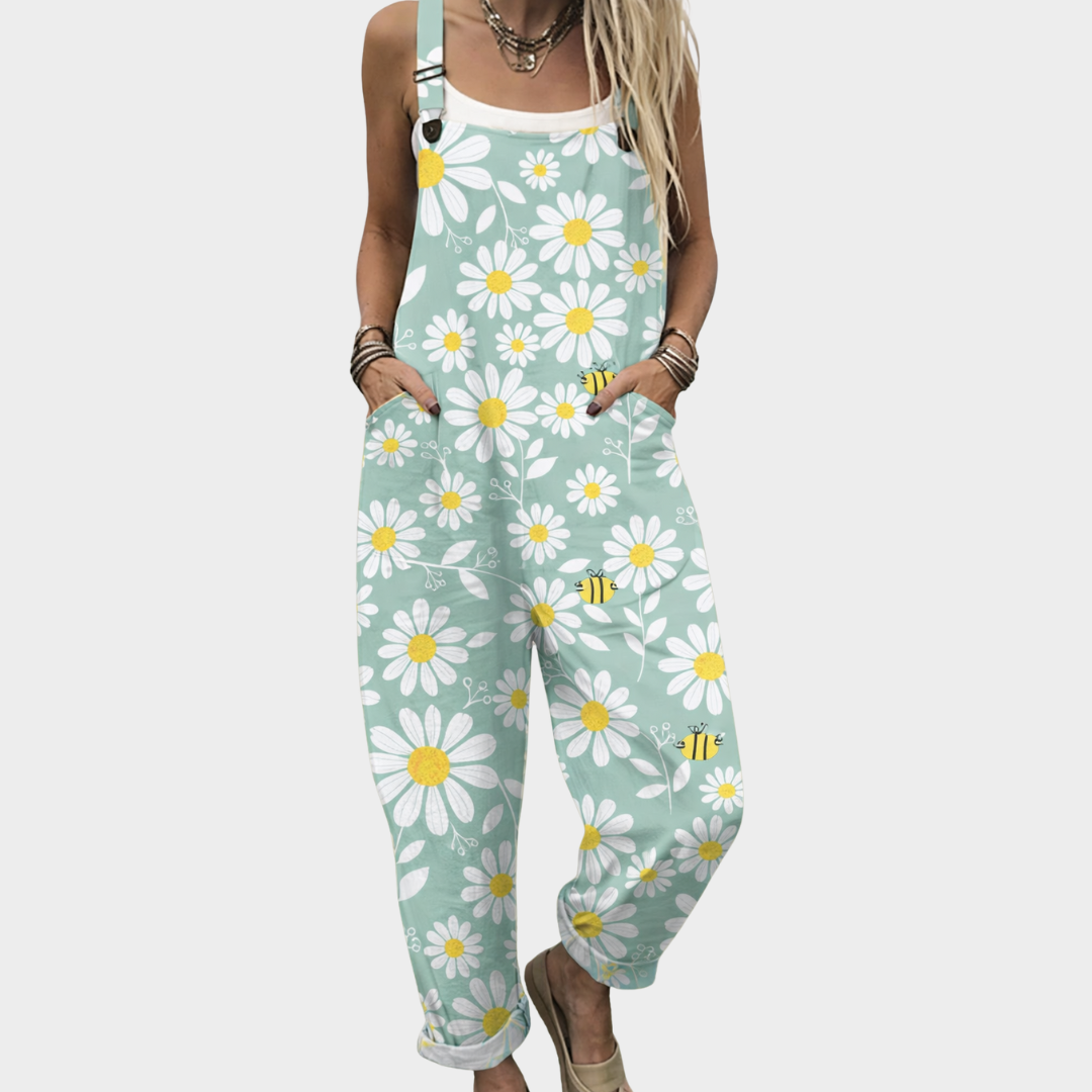 Vermeer Mode | Tuinbroek Met Zachte Margrieten Voor Dames
