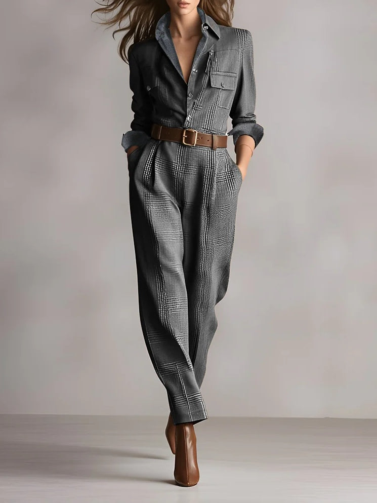 Anna™ - Geruite elegante jumpsuit