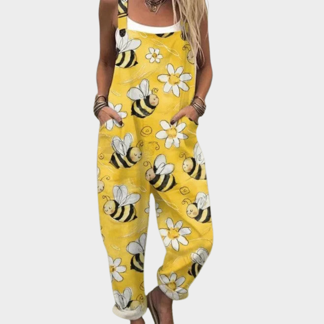 Vermeer Mode | Tuinbroek Met Bloemen En Bijen Voor Dames