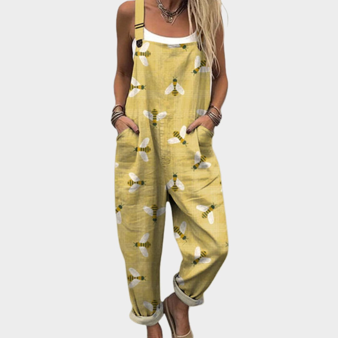 Vermeer Mode | Artistiek Bedrukte Tuinbroek Voor Dames