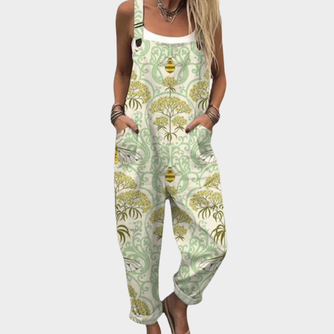 Vermeer Mode | Tuinbroek Met Natuurmotieven Voor Dames