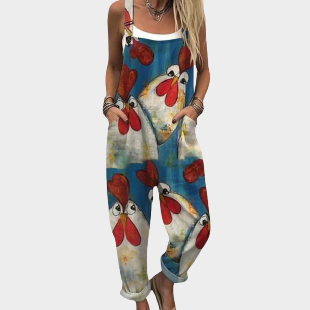 Vermeer Mode | Tuinbroek Met Lente Bloemenprint Voor Dames