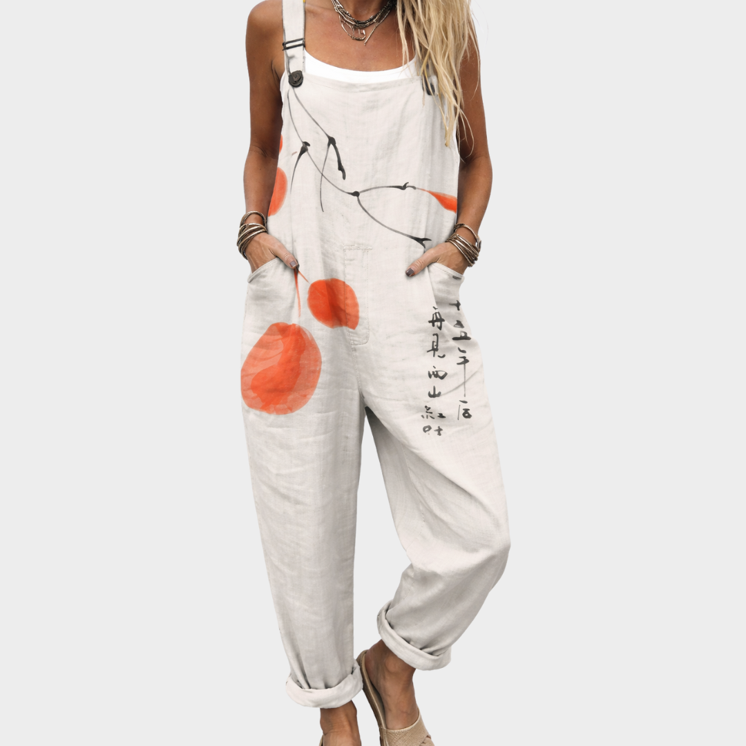 Vermeer Mode | Tuinbroek Met Abstracte Kunst Voor Dames