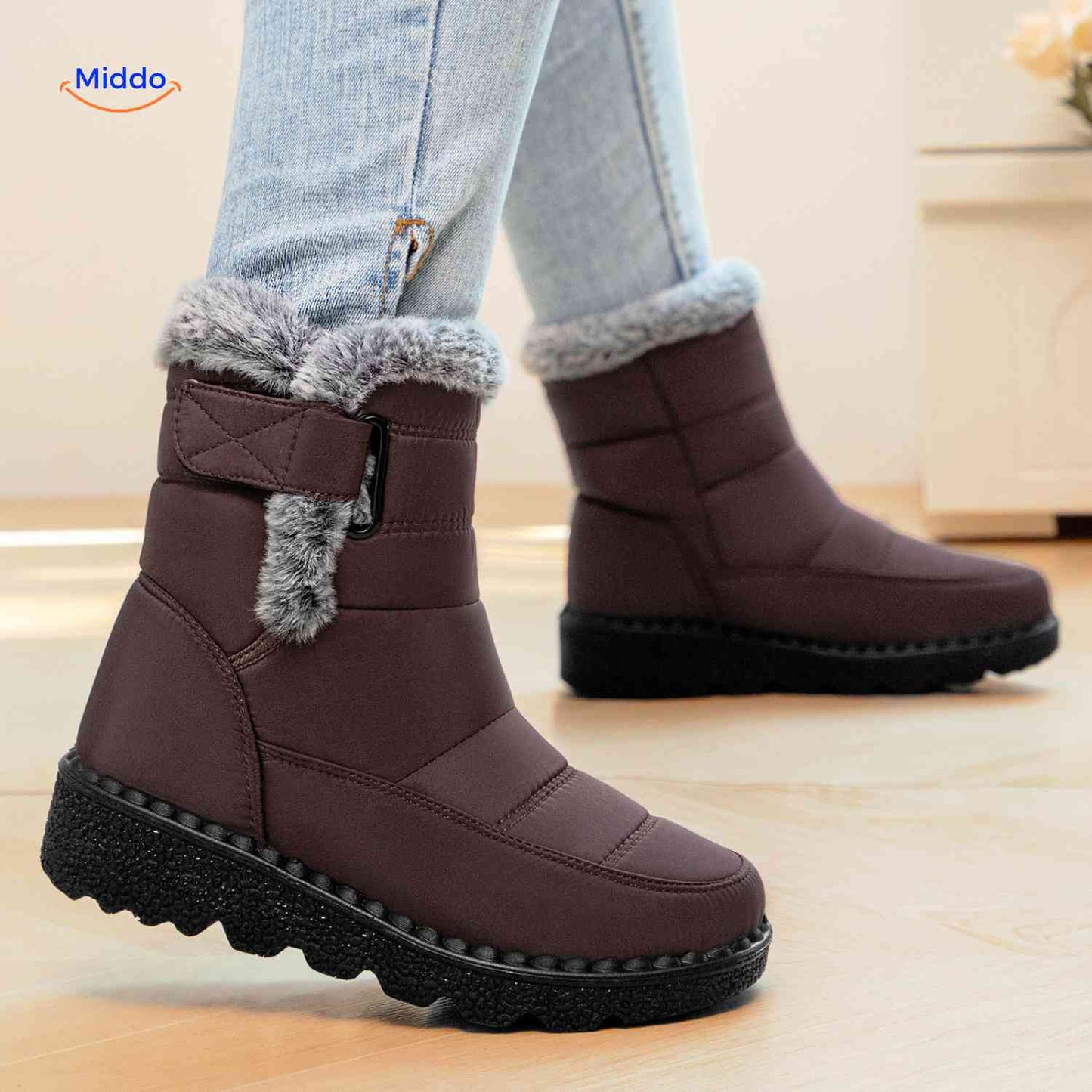 Elara™ Winterlaarzen – Warm, Antislip & Waterafstotend