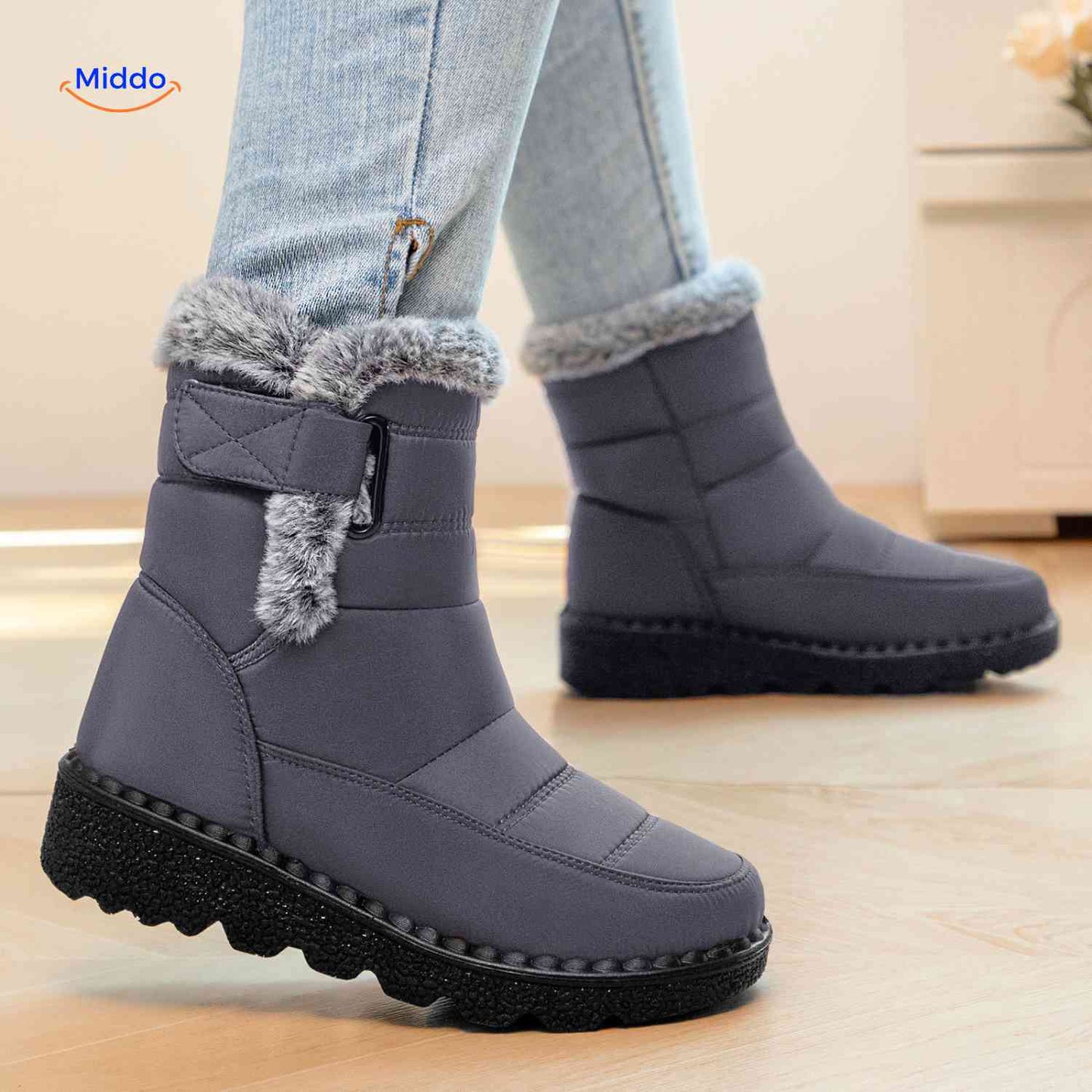 Elara™ Winterlaarzen – Warm, Antislip & Waterafstotend