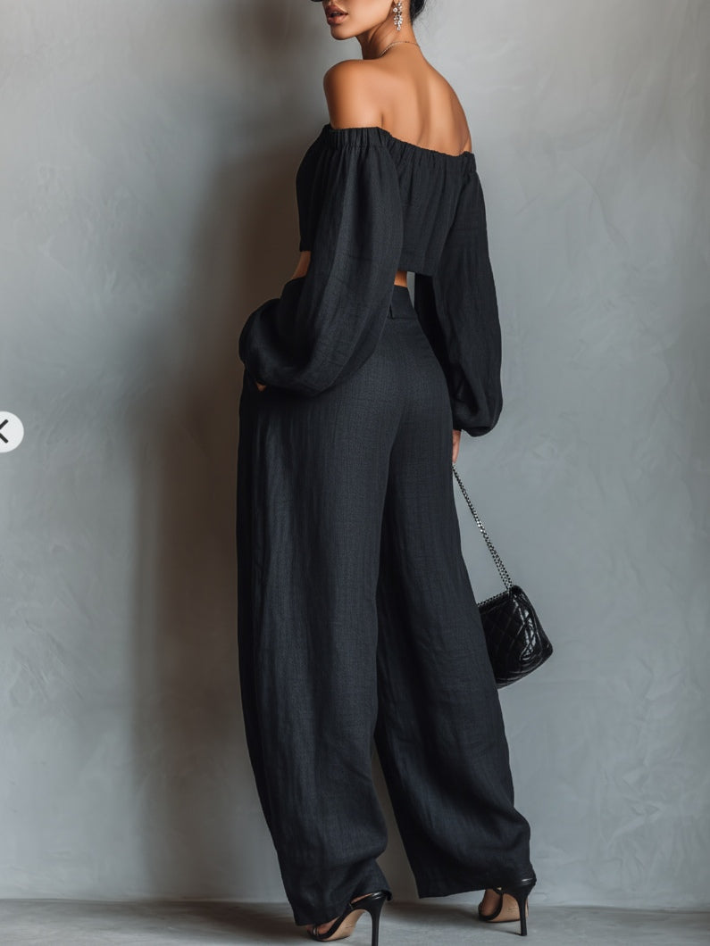 Tess™ - Off-Shoulder-Set mit Weitem Hosen