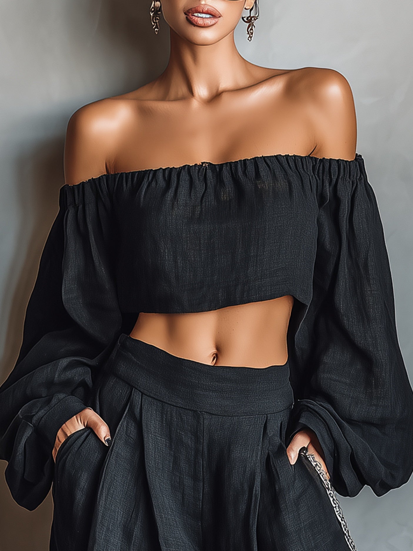 Tess™ - Off-Shoulder-Set mit Weitem Hosen