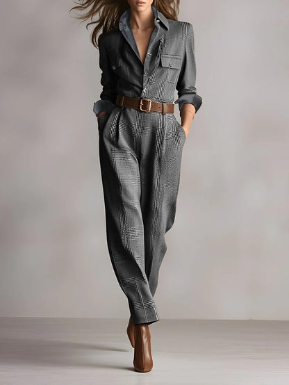 Anna™ - Geruite elegante jumpsuit