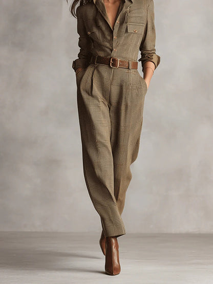 Anna™ - Geruite elegante jumpsuit