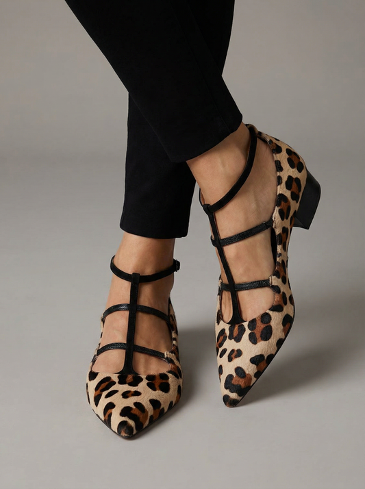 Ballerina Gioia – Lage schoen met dierenprint en anti-stress comfort