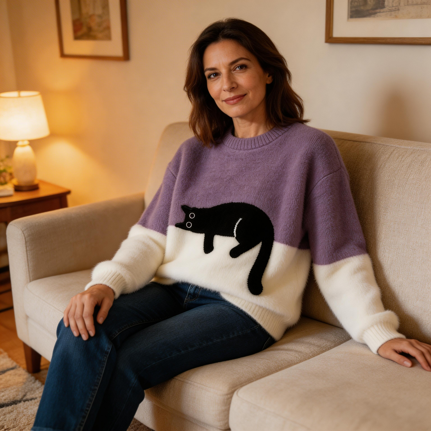 Luna™ | Hoodie met kattenprint