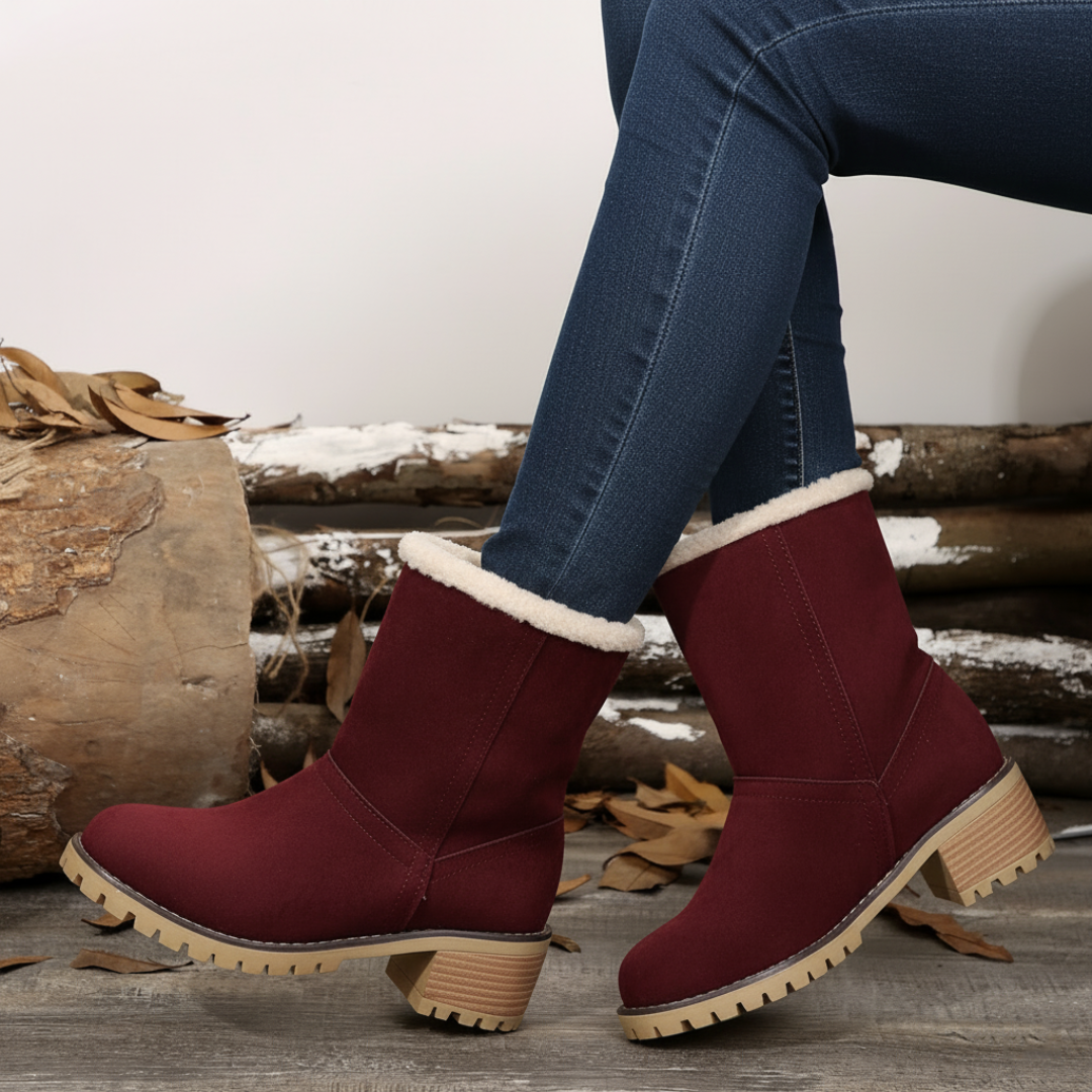 Almira Winter Enkellaars met Hak & 2-in-1 ontwerp