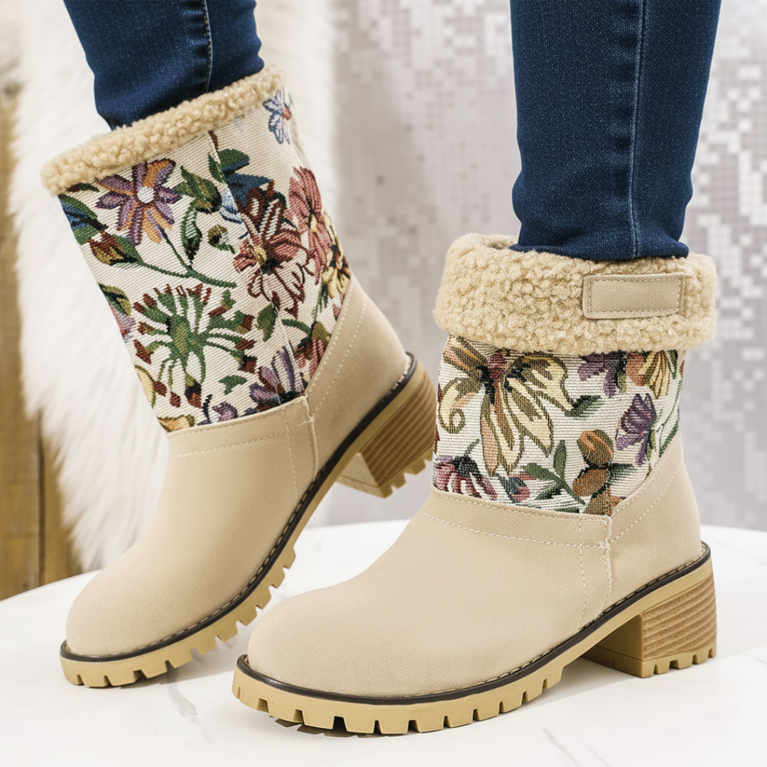 Almira Winter Enkellaars met Hak & 2-in-1 ontwerp