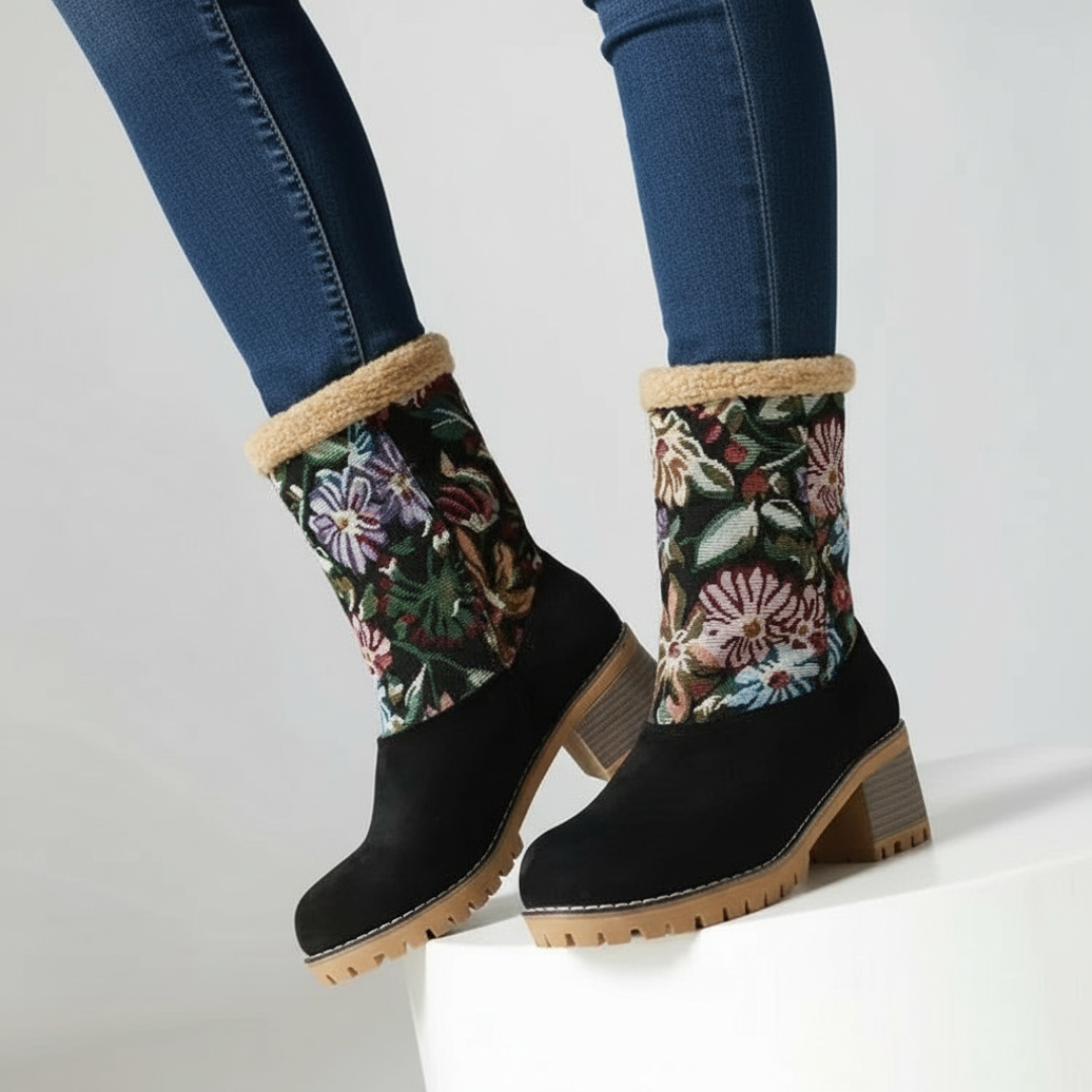 Almira Winter Enkellaars met Hak & 2-in-1 ontwerp