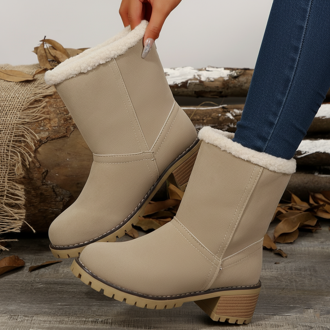 Almira Winter Enkellaars met Hak & 2-in-1 ontwerp