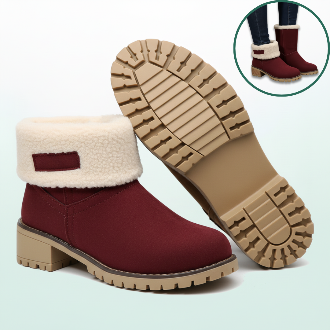 Almira Winter Enkellaars met Hak & 2-in-1 ontwerp